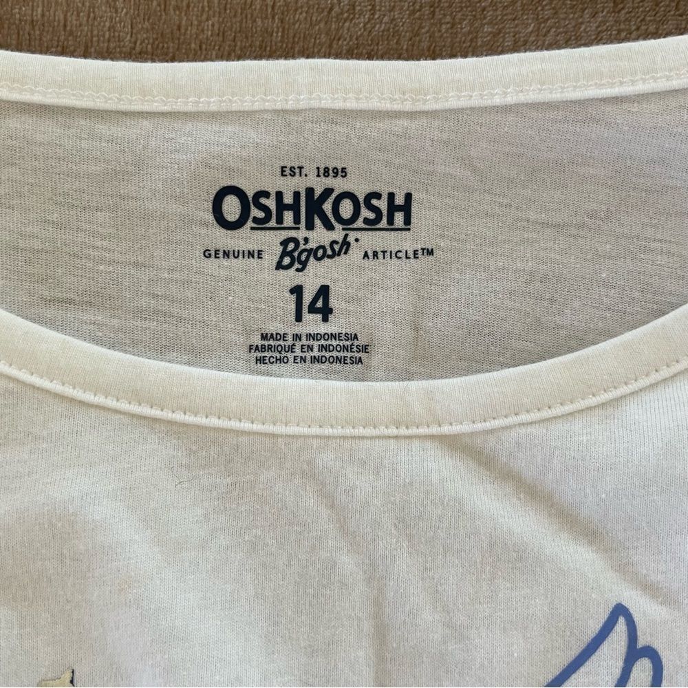 OshKosh B'gosh Girls White Long Sleeve with Colorful Unicorn and Knot NWT 14 - Picture 5 of 7